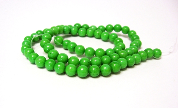 6 mm Jade Mashan Erbsengrün Edelstein Strang